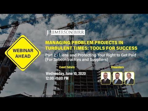 Managing Problem Construction Projects in Turbulent Times: Tools for Success - Part 2