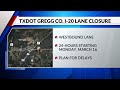 Westbound I-20 lane in Gregg County to close for maintenance
