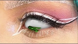 Celebrity FLY in the EYE?! Emerald lenses MAKEUP😍 #extrememakeup #transformation by Ready Pretty GO! Wealth