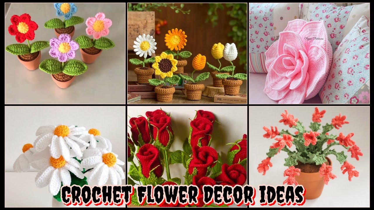 DIY Crochet Flower Decor | Easy and Beautiful Home Ideas | Creative Crochet Flower Centerpiece ...