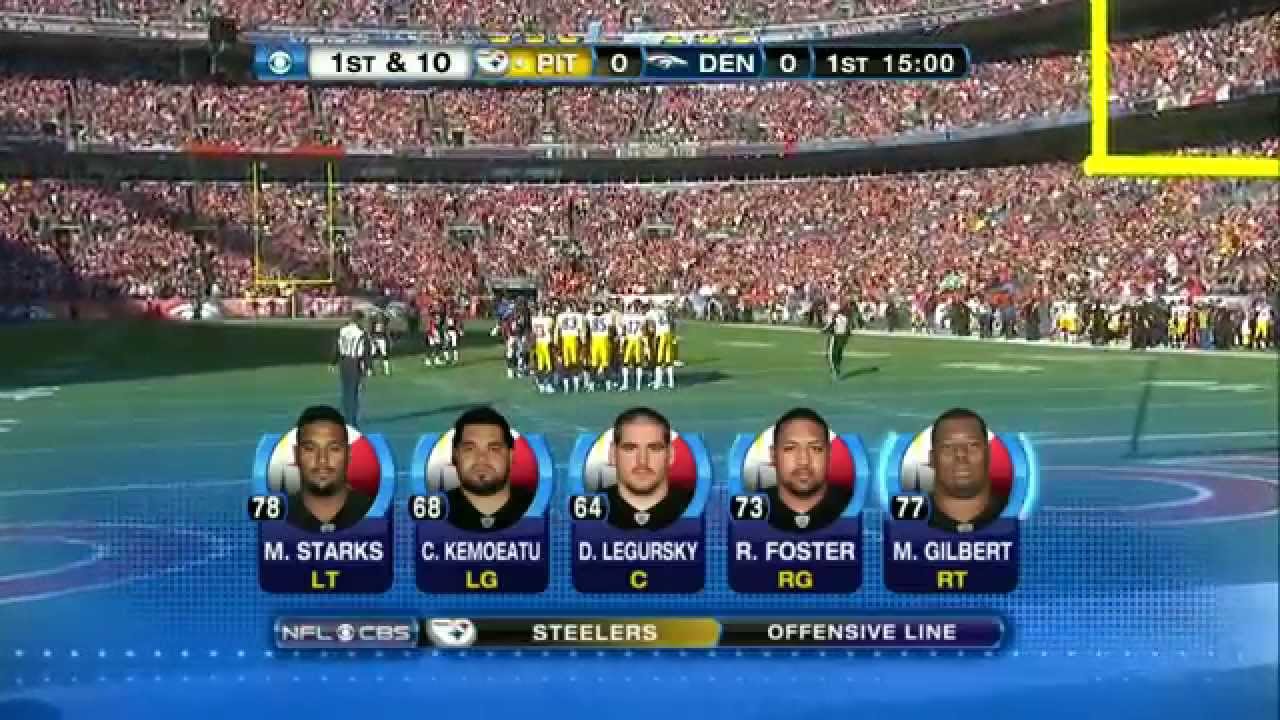 NFL on CBS - 2011 Steelers vs Broncos - Player Lineups - YouTube