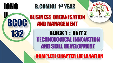IGNOU BCOMG BCOC 132 Business organisation and management Unit 2 Technological Innovation Chapter