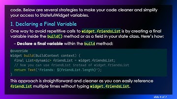 Is widget.[variable_name] the Best Way to Reference StatefulWidget Variables?