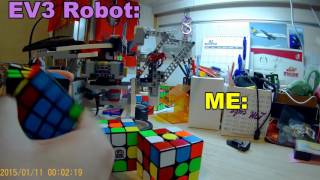 [人vs機械人 玩扭計骰]~man vs robot solving rubik's cube!