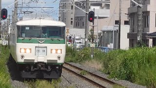 185系 B6編成 団臨「185系北総・房総美味いもんTRAIN」 東金駅通過