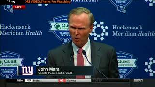 John Mara on Giants fire Ben McAdoo and Gm Jerry Reese-Nfl Prime Time Details