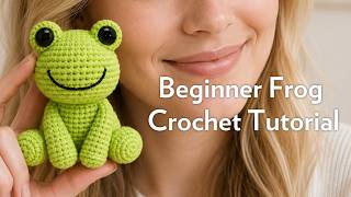 Crochet Cute Frog Beginner Tutorial | Cute Simple Animal Crochet Tutorial 🐸