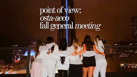 my point of view @ osta-aeco fall general meeting !!