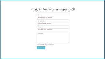 Codeigniter Form Validation using Ajax jQuery JSON