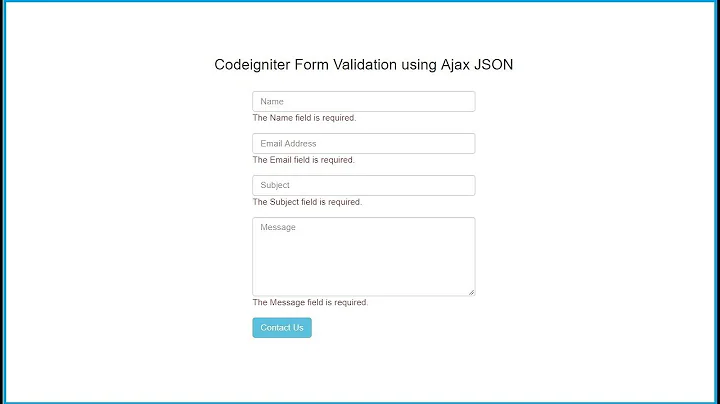 Codeigniter Form Validation using Ajax jQuery JSON