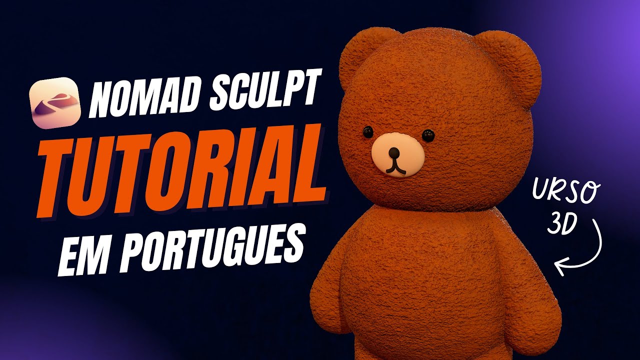 Nomad Sculpt Tutorial | Urso de Pelúcia 3D – Esfera, Tubo, Textura, Iluminação e Render