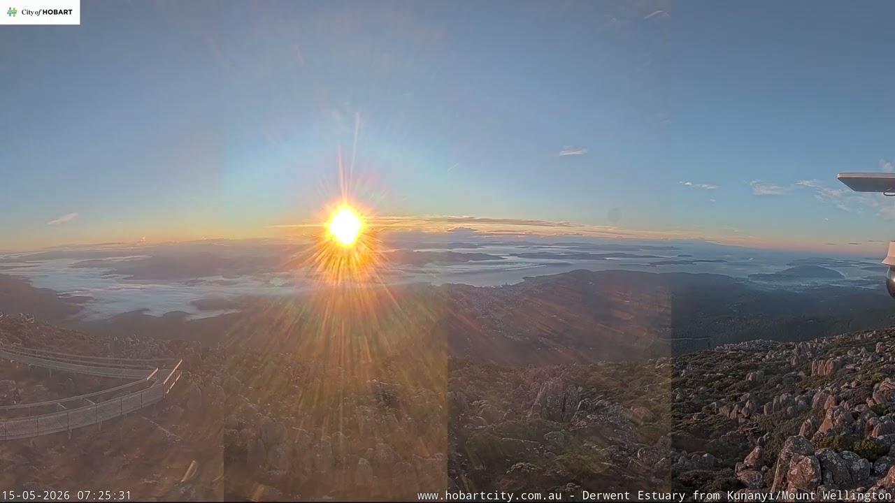 Hobart 🇦🇺 Mountain View Time Lapse ☀️ (Kunanyi / Mount Wellington) - May 15 2026