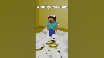 Minecraft Steve VS Mysterious White Liquid Simulation In Blender | Low Quality VS Very High Quality