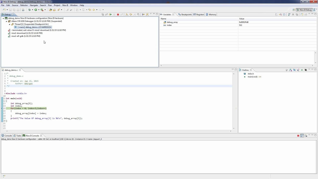 NIOS II Debugging - YouTube