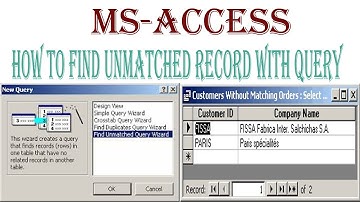 MS-ACCESS-HOW TO FIND UNMATCHED RECORD WITH QUERY.