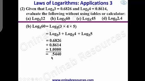 Laws of Logarithms: Applications Part 3