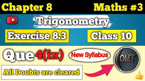 Trigonometry Class 10 ex 8.3 question 4(ix) #trigonometry #class10maths #maths #ncert #cbse #class10