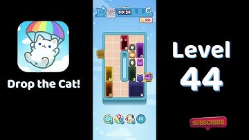 🎮 Drop the Cat! Level 44 Walkthrough | Fun Candy Puzzle Challenge 🐱
