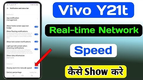 Vivo Y21t Real-time Network Speed Show ||How To Show Data Speed In Notification Status Bar Vivo Y21t