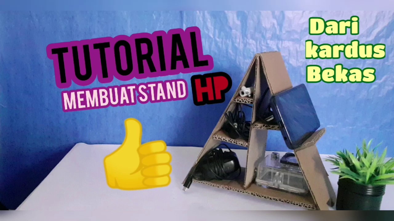 TUTORIAL MEMBUAT STAND HP  DARI  KARDUS  BEKAS  YouTube