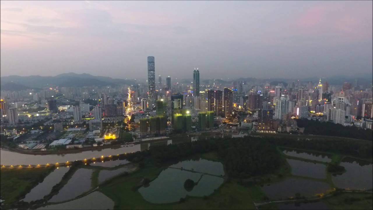 Hong Kong/Shenzhen Border at Sunset - Spectacular View! 香港深圳邊境日落