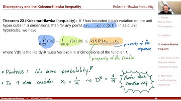 Lecture 2021 Numerical Methods: Session 13: Discrepancy & Koksma-Hlawka Ineq. (Part 2)
