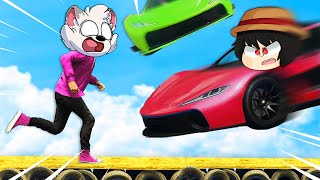 ¡GTA 5 pero LOS COCHES NOS ATROPELLAN! 💥😱 ¡¡CORRE O TE ATROPELLO!! en GTA 5 con LOS PANAS