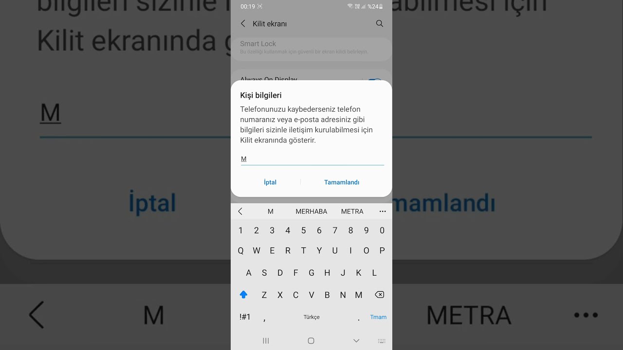 Samsung Kilit Ekranına İsim Yazma #kilitekrani