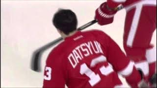 Drew Doughty levels Pavel Datsyuk Feb 10 2013 LA Kings vs Detroit Red Wings NHL Hockey