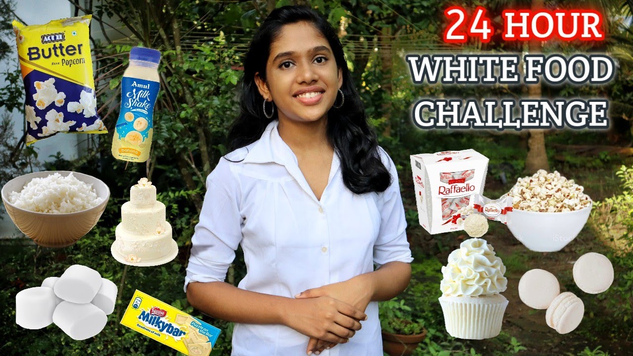 WHITE FOOD CHALLENGE 🤍 | 24 മണിക്കൂർ WHITE COLOUR FOOD EATING CHALLENGE 🤍 | Lidiya Francis