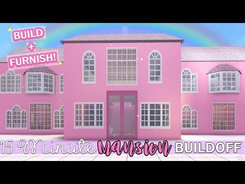15 MINUTE BLOXBURG MANSION BUILDOFF! CAN WE BUILD & FURNISH A MANSION IN 15 MINUTES?
