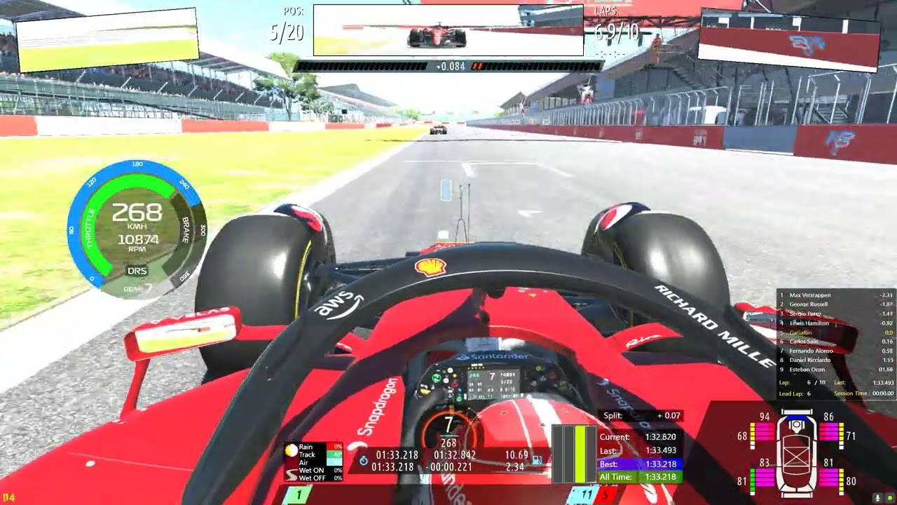 rFactor2 : F1 2022 . Ferrari . Charles Leclerc . Silverstone