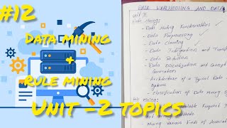 #12 Data mining and Rule mining Topics #dwdm Net Worth