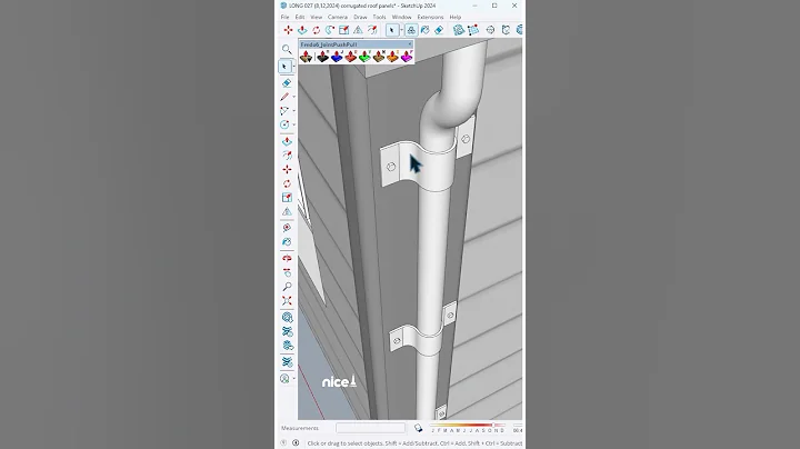 SketchUp tutorial 🌟 Professional gutter design in SketchUp #nicetower #sketchup