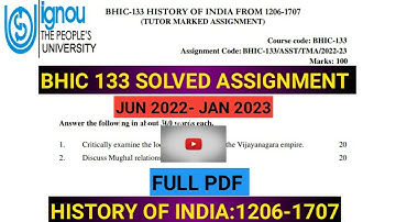 bhic 133 solved assignment 2022-23 || bhic 133 solved assignment 2022-23 english || bag ignou