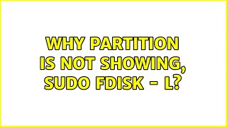 Why partition is not showing, sudo fdisk - l?