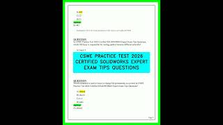 CSWE PRACTICE TEST 2026 CERTIFIED SOLIDWORKS EXPERT EXAM TIPS QUESTIONS VIDEO 2026 UPDATED EXAMTIP