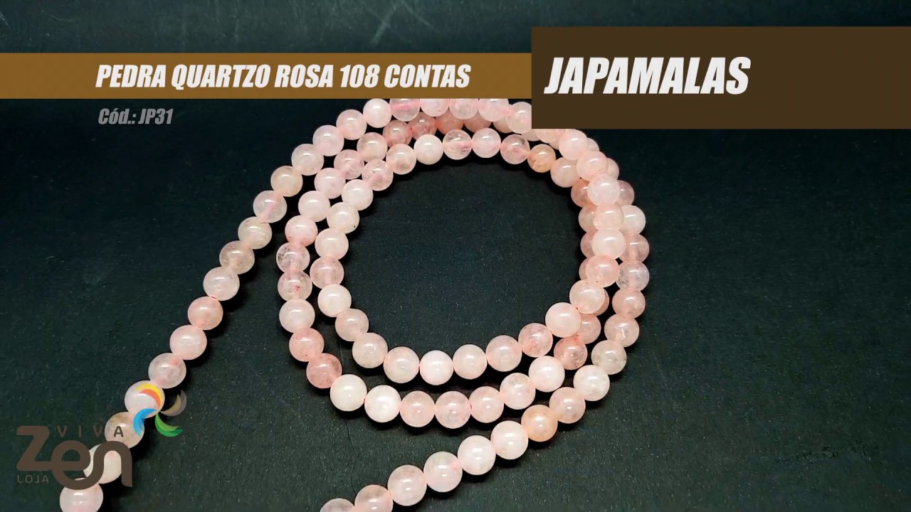 Japamala de Pedra Quartzo Rosa com 108 Contas - YouTube