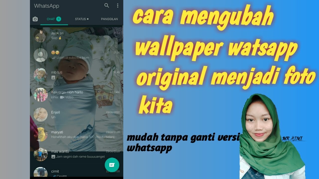  Cara  mengganti  tema whatsapp dengan  background  foto  