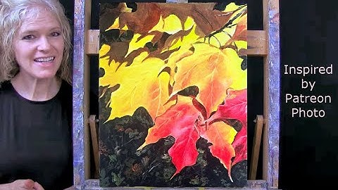 Learn How to Draw and Paint with Acrylics LEAVES ARE CHANGING- Easy Fun Autumn Paint and Sip at Home
