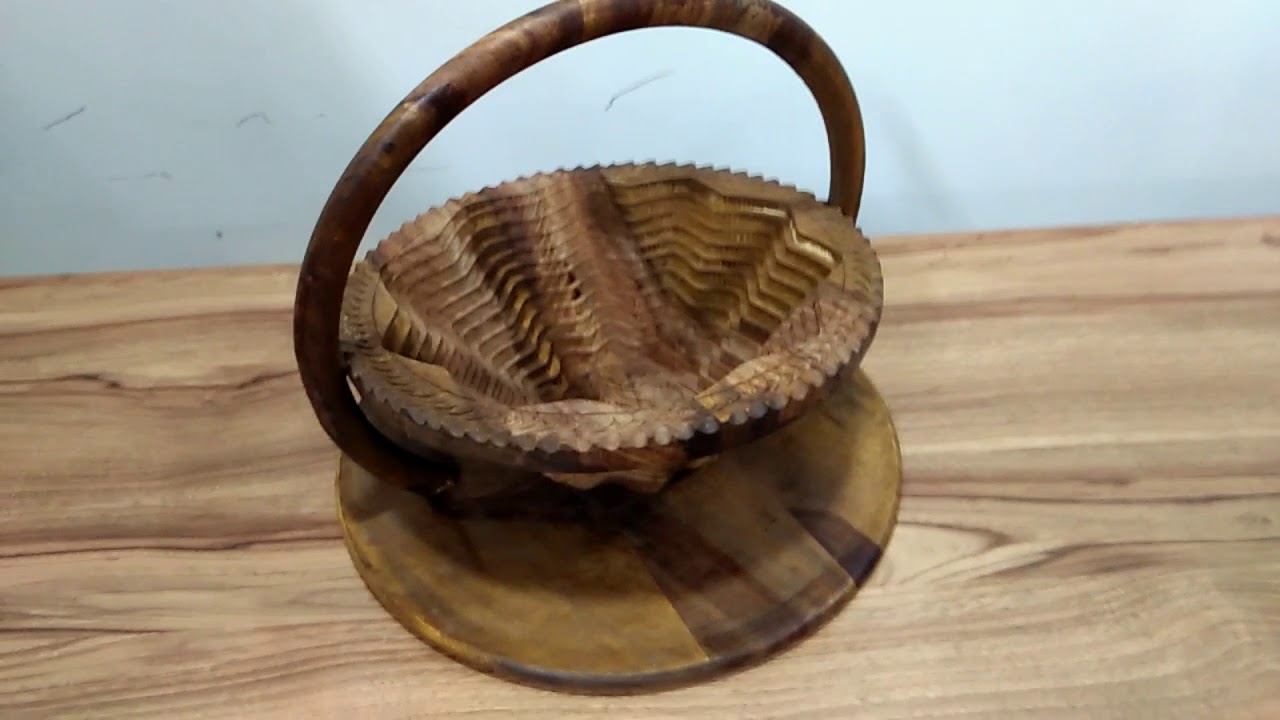 Antique Wooden Fruit Basket 100 Original Collapsible Handicrafts By