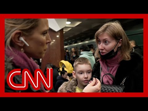 Ukrainians shelter from war in subway station