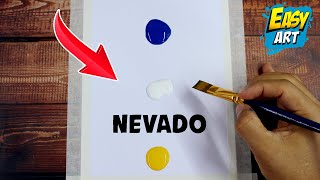 🔴 PAISAJES con PINTURA 👉 Como Pintar un Paisaje con NIEVE - Pintando con temperas de colores - Easy