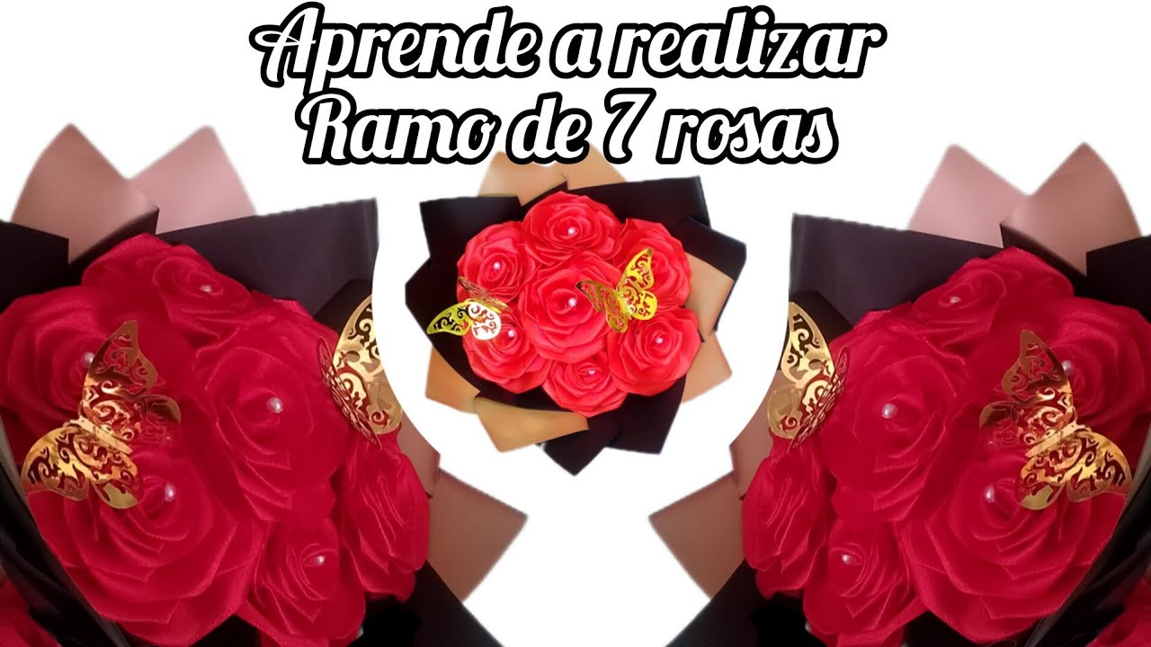 🌹RAMO DE 7 ROSAS ETERNAS 🌹 super facil 