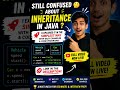 Inheritance in Java Made SUPER Easy 🔥 #java #coding #short