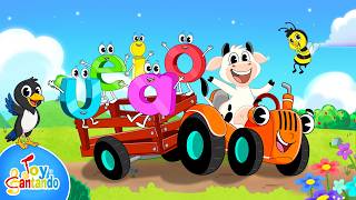 Five Vowels 🖐🏼🎵 | Learn A E I O U with Lola the Cow 🐄🎵 | Songs for Children | Toy Singing