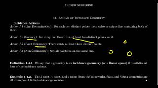 The Incidence Axioms