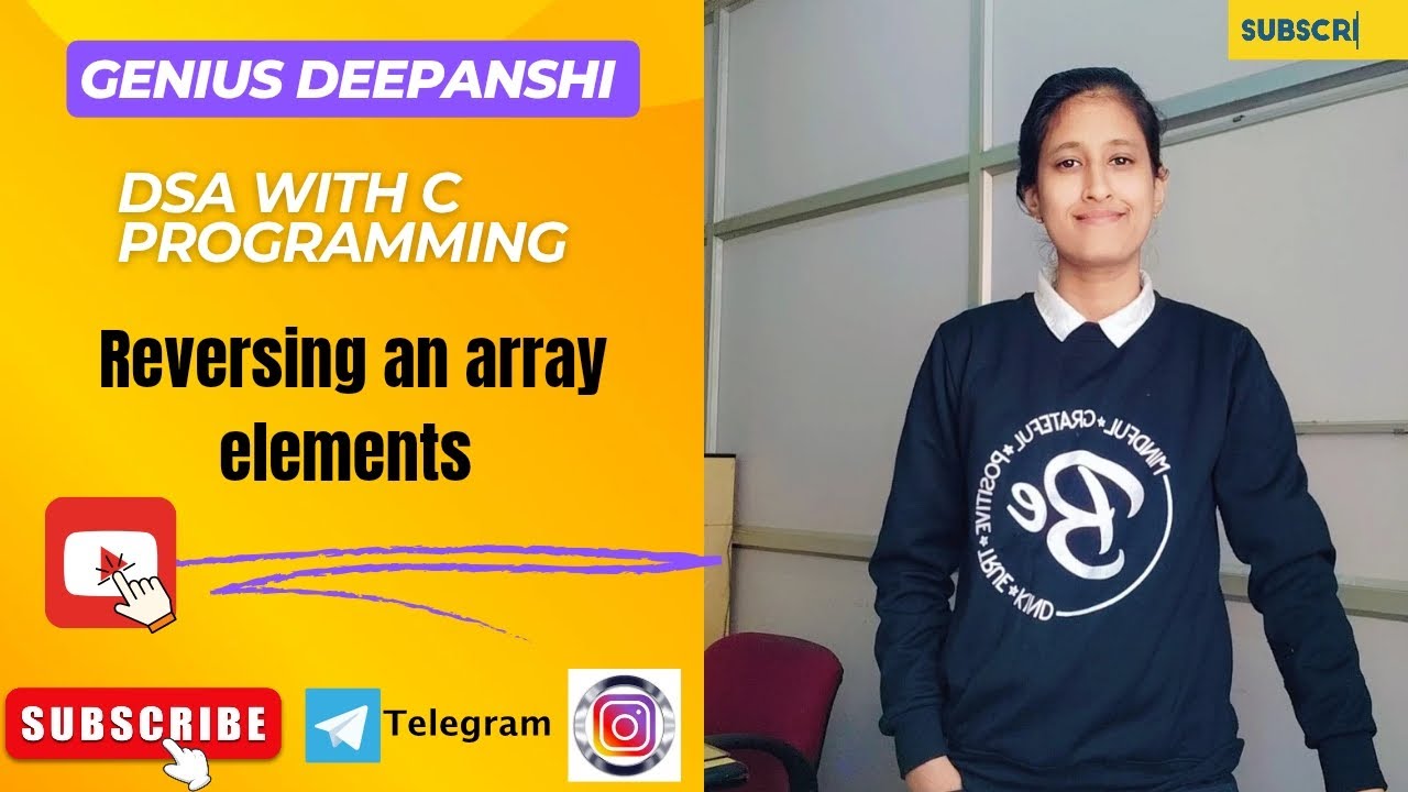 Reversing an array of elements in C Programming - YouTube