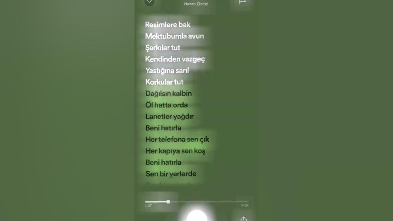Nazan Öncel - beni hatırla (şarkı sözleri)