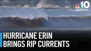 Rip currents and high surf in coastal New England as Hurricane Erin moves through Atlantic